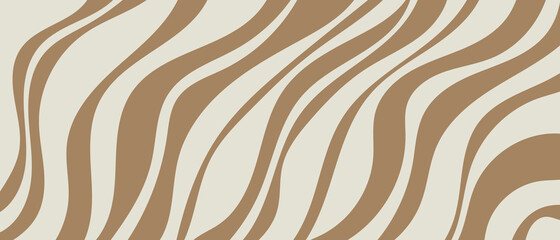 Zebra background in cartoon style, smooth wavy lines. Template for a modern cover.