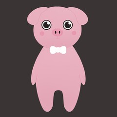 Naklejka na ściany i meble cute pink pig with pink cheeks