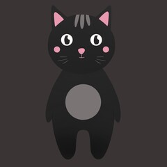 cute black cat with pink cheeks