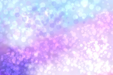Abstract blurred fresh vivid spring summer light delicate pastel pink blue white bokeh background texture with bright circular soft color lights. Beautiful backdrop illustration.