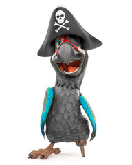 Naklejka premium parrot cartoon is doing a super model pose