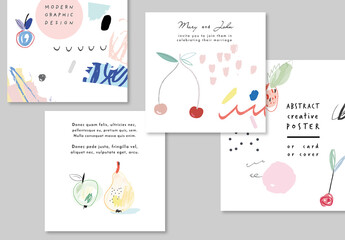 Creative Cards with Fruits and Berries