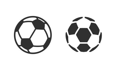 Soccer balls outline icons. White and black Football icons. Soccer logo template. Vector illustration