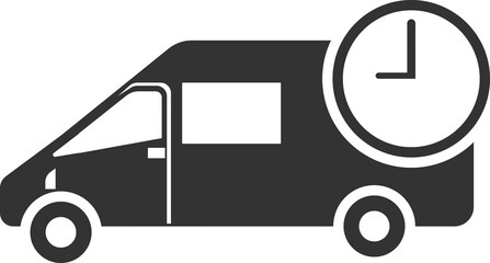 Icon for fast delivery by cargo transport. Vector illustration.