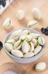 pistachio nuts in a bowl