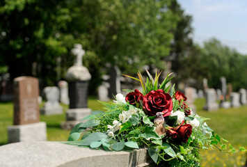 un cimetière catholique