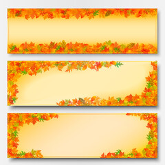Naklejka na ściany i meble Set of vector autumn banners.