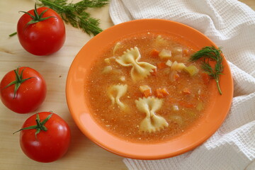 tomato soup in a bowl