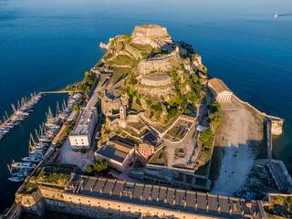 corfu old fortress	aerial view