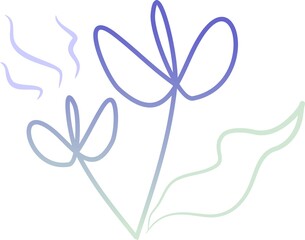 line art flowers summer doodle 