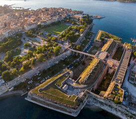 Corfu town with old fortress	