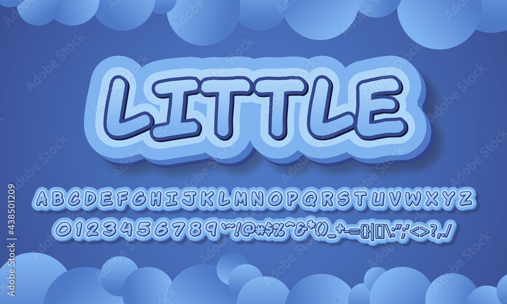 Poster 3d little text effect, editable text style