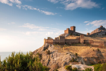 Genoa fortress of the 7th century AD. The city of Sudak. Crimea.