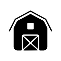 Farm barn vector flat glyph icon. Farm animal sign