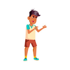 angry boy threatening cartoon vector. angry boy threatening character. isolated flat cartoon illustration