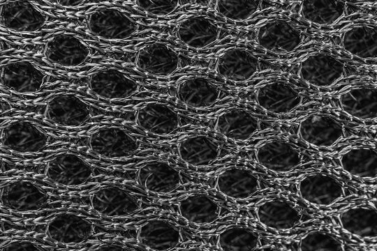 Breathable mesh fabric texture, black backpack textile high resolution background photo