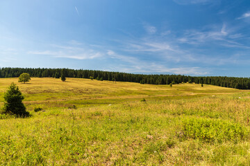 Fototapeta premium Beutiful Krusne hory mountains near former Jeleni settlement in Czech republic near borders with Austria