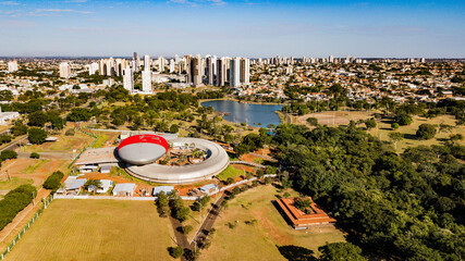 Aerial view of the Parque das Nações Indígenas. Campo Grande, Mato Grosso do Sul, Brazil