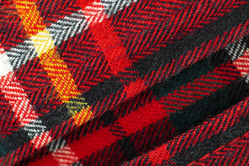 Red checkered pattern, tartan high resolution texture background of fabric cloth textile and cotton material, close-up