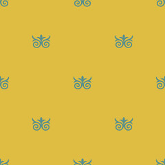 Seamless Asian pattern of the nomads of Central Asia and Kazakhstan, Kyrgyzstan. Nomadic ethnic stamp style. Asian ornaments.	
