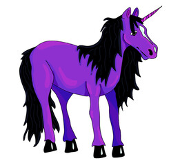 Vector simple cute colorful horse character