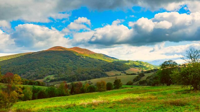 4k time lapse with Bieszczady mountains time lapse.