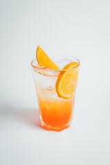 Aperol spritz cocktail on white background