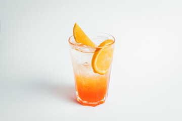 Aperol spritz cocktail on white background