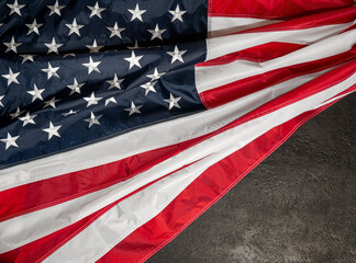 Happy American Independence Day on July 4, a national state patriotic holiday. Flag of the United States. copy space