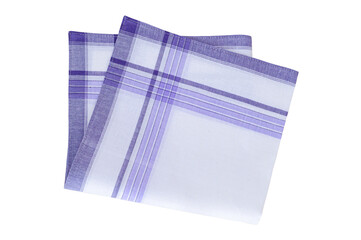 White violet Handkerchief for men isolated on a white background.
