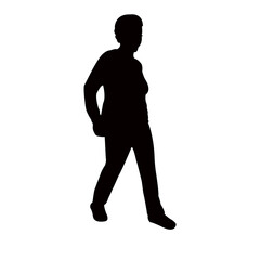 a woman walking body silhouette vector