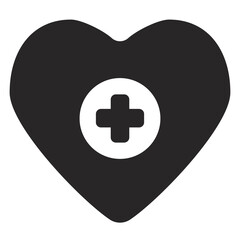 Fototapeta premium black heart with cross, flat style, icon, logotype, simple form