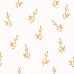 Simple plant seamless pattern. Perfect for cotton fabric, background, wallpaper. Summer vibe.