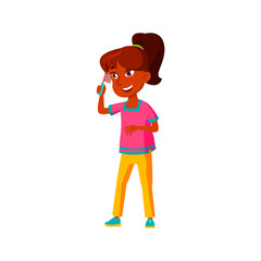 beautiful girl teen combing cartoon vector. beautiful girl teen combing character. isolated flat cartoon illustration
