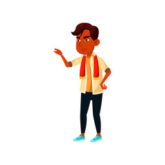 serious boy football fan indignation cartoon vector. serious boy football fan indignation character. isolated flat cartoon illustration