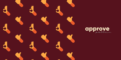 Pattern, like and okay. Simple vector flat illustration. Background for social media, poster, banner.
