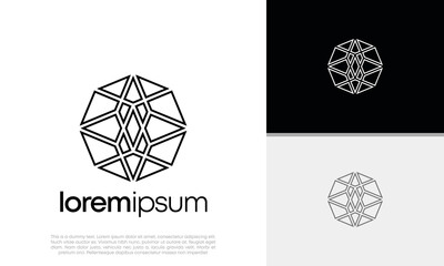 Abstract artificial intelligence logo. Innovative high tech logo template. Smart computer. machine learning. Cognitive logo. Technology Logo.