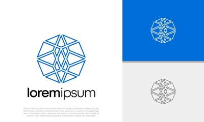 Abstract artificial intelligence logo. Innovative high tech logo template. Smart computer. machine learning. Cognitive logo. Technology Logo.