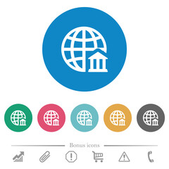 Internet banking flat round icons