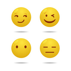 Set of smiley or emoticon vector design vol 02