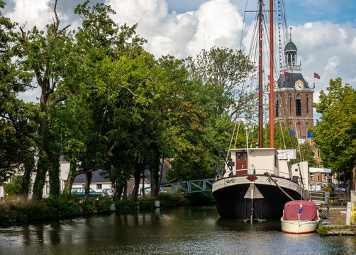 Cityscape of Meppel with The Great or St. Mary's Church, Province Drenthe