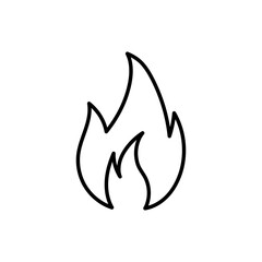 fire outline thin symbol, dark on white background, logo editable, creative template
