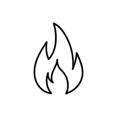 fire outline thin symbol, dark on white background, logo editable, creative template