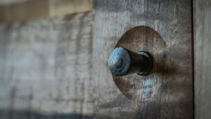 maple and walnut cabinet and bog oak handle