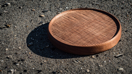 tea tray for the Wagatabon tea ceremony. wood carving