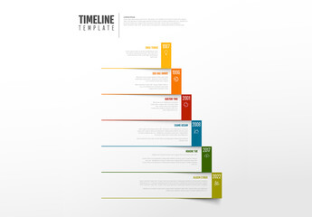 Infographic Timeline Template with White Paper Block Steps
