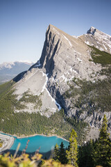 Ha Ling Mountain Peak and Whitemans Pond in Kananaskis Provincial Park