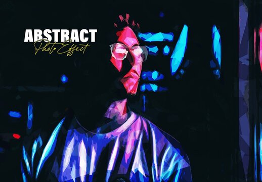 Geometric Abstract Painting Photo Effect Mockup