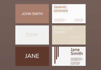 Business Card Layout in Brown Tone