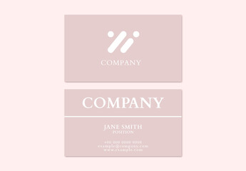 Minimal Business Card Layout in Pink Tone